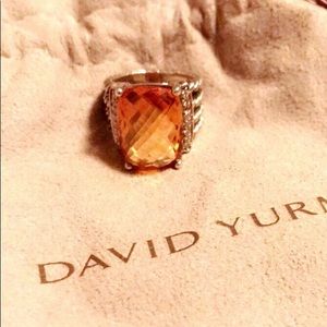 David Yurman Citrine and Diamond Wheaton Ring